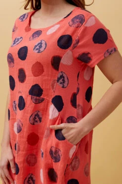 MESSINA POLKA DOT LINEN DRESS -Printedcarpetus c5887051a80c96203e2260bb254d0a1c