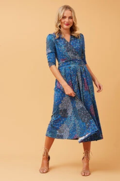 Stella GRACE PEACOCK PRINT MIDI DRESS