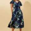 FLORIDA FLORAL MIDI DRESS -Printedcarpetus c64fa33873c5c33c08f4815cc7b72695