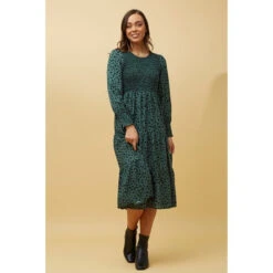 SHERRY ANIMAL PRINT TIERED MIDI DRESS -Printedcarpetus c6650036441f0aaa7c2e1b33e3a5e30a