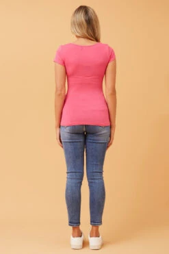 BASIC SHORT CAP SLEEVE TOP -Printedcarpetus c729314577770c773eaebc7628a8c42e