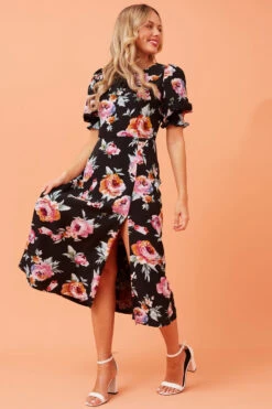 PEYTON FLORAL MIDI DRESS -Printedcarpetus c741218f574d4862211cdf76476ef86a