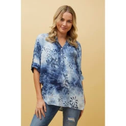 ROSETTA FLORAL SEQUIN TIE DYE DETAIL TOP -Printedcarpetus c75ef898aab35d57a6a40f57af826a77