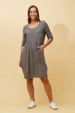 PISA LINEN DRESS -Printedcarpetus c7c5b076787e2fd8a5e76f1c6af21019