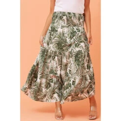 BETTINA LEAF PRINT MAXI SKIRT -Printedcarpetus c804407d049c0c102c210ade7d871927