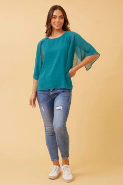 LEILANI SPLIT SLEEVE TOP -Printedcarpetus c8323971e5275cd706163a48d3fcd2f9