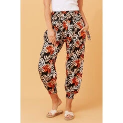 LEAF PRINT BOHO HAREM PANTS -Printedcarpetus c83b3bc062e1fb1cb9ea6ee69244cd88