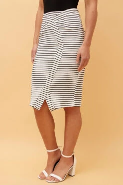 BLANCHE TEXTURED STRIPE SKIRT -Printedcarpetus ca1a47a67735c98aae7cd9810a32fd92