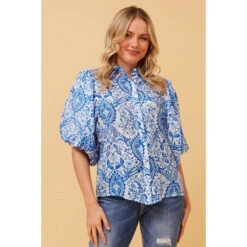 WILKIE PUFF SLEEVE BOHO SHIRT -Printedcarpetus ca52cc1d39819b27d4dcd6287e4645dd