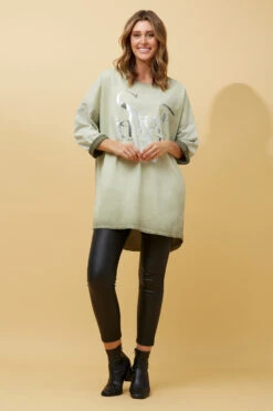 SORIANA FOIL PRINT TUNIC TOP -Printedcarpetus ca6e81f67fec9c571df5f490cc9c6cdf