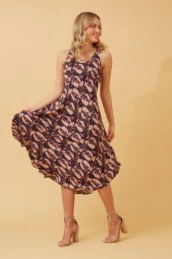 UMBRELLA PAISLEY BOHO MIDI DRESS -Printedcarpetus ca7be8de1e8b08f00214dcb2bf09febd