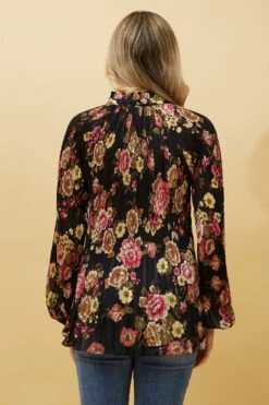 PETA FLORAL PLEATED BLOUSE -Printedcarpetus ca9d75c0fdf08cc052697b6e9ac43adb