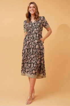 KYAH FLORAL BOHO MIDI DRESS -Printedcarpetus cb82d5728a61bff77748d67855d6631d