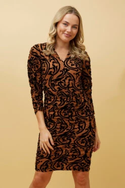 NITU FLOCKING BODYCON DRESS -Printedcarpetus cbb6e392fce1ccce0a0972270625f729