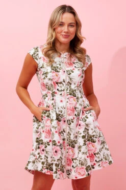 ZHALA FLORAL ZIP FRONT DRESS 13 ZHALA FLORAL ZIP FRONT DRESS -Printedcarpetus cbd328b9027ef3e7f14526a17d8a99fb