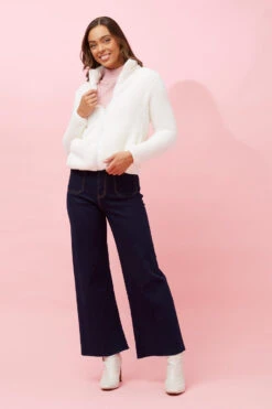 LYN ZIP FRONT FAUX FUR JACKET -Printedcarpetus cc33ca7fbf25e81fafb84623dc1149d2