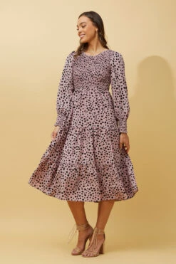 SHERRY ANIMAL PRINT TIERED MIDI DRESS -Printedcarpetus cd235a7faacbb964b6dae489b52aca9e