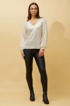 HILTON SEQUIN TOP -Printedcarpetus cd396344de77b121593a724729952c05