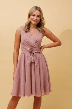 SLEEVELESS SHORT GLITTER DRESS -Printedcarpetus cd46441702afdaf463bf14639bb5c2db