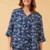 RUE FLORAL BUTTON DETAIL TOP -Printedcarpetus ceb312a404f047f9a7b2fa874baab314