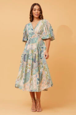 ANUSHKA PATCHWORK PRINT DRESS -Printedcarpetus ced9f43385c3618a66f471a52b4acdd0