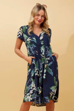 ALOHA TROPICAL PRINT SHORT DRESS -Printedcarpetus cf0f874cb62ae6f87e106a20471c4def