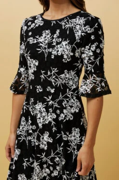 BLOOM FLORAL FRILL SLEEVE SHORT DRESS -Printedcarpetus cfb9c5dd8f1f32b0fda386fdb0e45a19