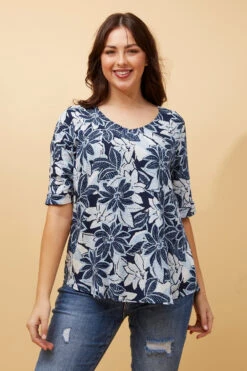 KENDRA BUTTON DETAIL FLORAL TOP -Printedcarpetus d0415feca59e69dff0f0b5093bde5d42
