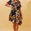 KELLY TROPICAL PRINT SHORT DRESS -Printedcarpetus d09d10ff84f7f69972957ac0fce3665b