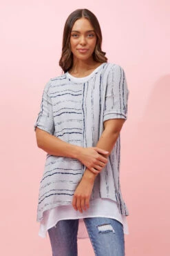 AISHA DOUBLE LAYERED PRINTED TOP -Printedcarpetus d154615fd8f065ccf5bfc73d297be795