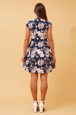 ZHALA FLORAL ZIP FRONT DRESS -Printedcarpetus d18e965804803ca1dd90540949121468