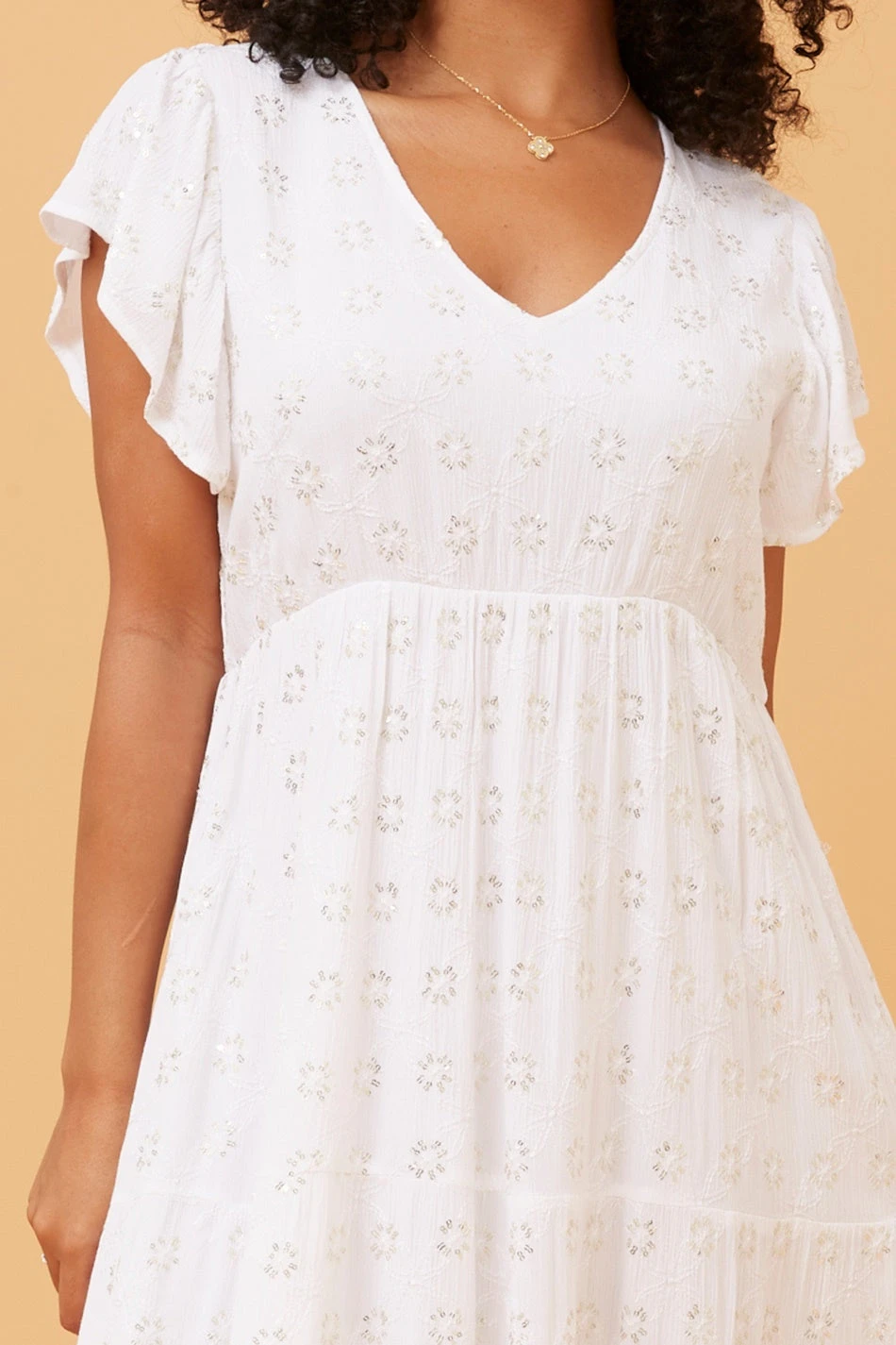 KAVINA SEQUIN PATTERN TIERED DRESS 7 KAVINA SEQUIN PATTERN TIERED DRESS - Image 5