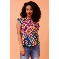 SHELLY ABSTRACT BOHO TOP -Printedcarpetus d267e58c178f0e61dca40795b04d85ff