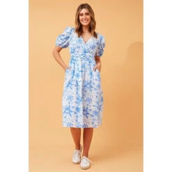 GALEN FLORAL BELTED MIDI DRESS -Printedcarpetus d287a9f53fa7ae15718279f96ac949f8