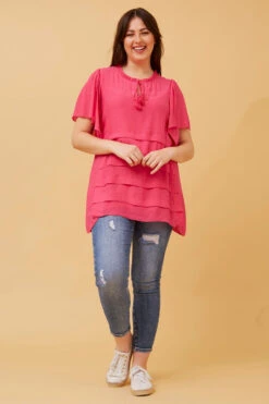 COLLETTE FRILL NECK TOP -Printedcarpetus d2fbc4763251b4b164517d70036be960