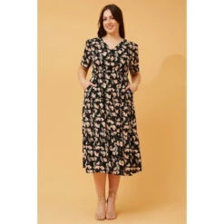 KYAH FLORAL MIDI DRESS -Printedcarpetus d324feff03f4a329066a46a8b86fb401