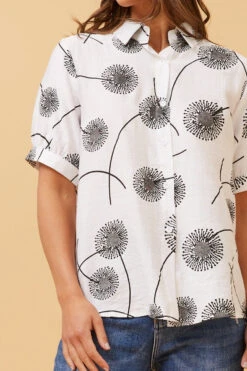 YELINA DANDELION PRINT SHIRT -Printedcarpetus d35fd6bfb9cf59962ebd88453de39fdf