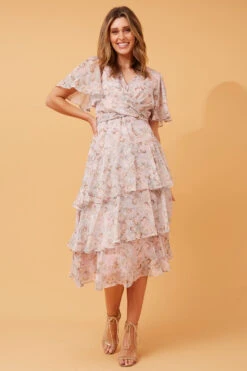 WINDSOR FLORAL RUFFLE LAYERED DRESS -Printedcarpetus d42683e97a2d38717848c94afa60cfdb