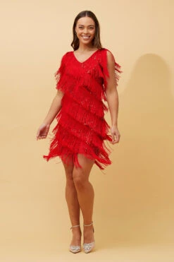 ZANDRA FRINGE FLAPPER DRESS -Printedcarpetus d47b8b758dfa51d1c1126cc83b9f6583