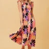 MAVIS LEAF PRINT MIDI DRESS -Printedcarpetus d4f7cd6ae8c423e0703a4420992788d9