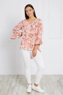 PAISLEY FLORAL FRILL TOP