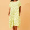 BATISTA LEAF PRINT LINEN DRESS -Printedcarpetus d554465a8cab5a9958b23154ec4763b6