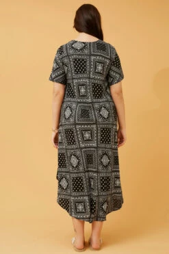 YESSICA PATCHWORK BOHO MIDI DRESS -Printedcarpetus d55b2be54eeac0596c14f655600e201b