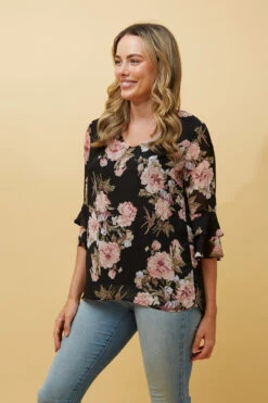 MALLORY FLORAL FLUTE SLEEVE BLOUSE 15 MALLORY FLORAL FLUTE SLEEVE BLOUSE -Printedcarpetus d71694760b102da20712a89ef221221e