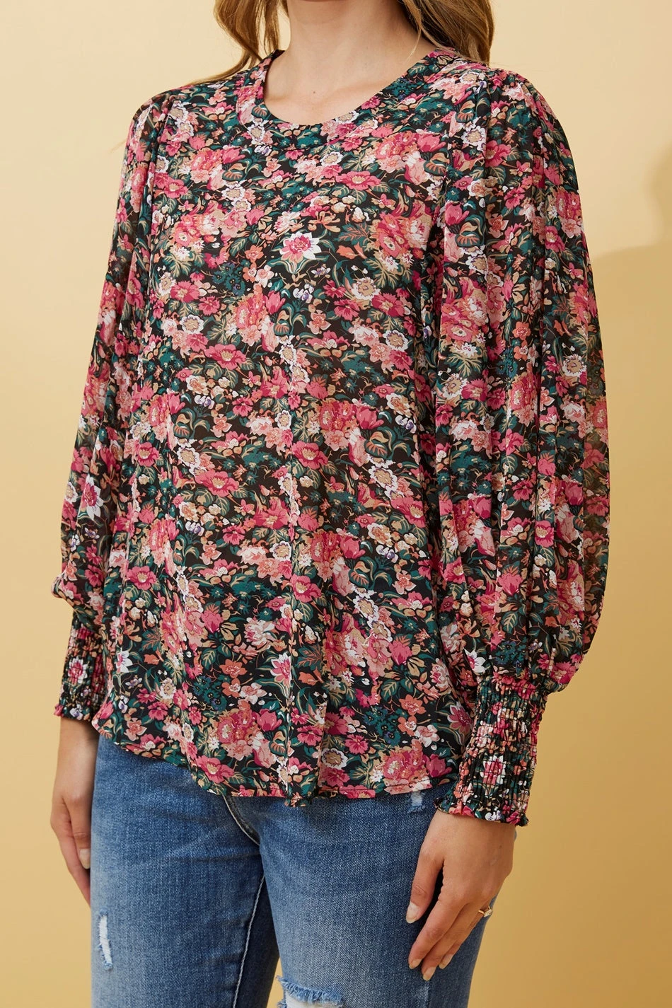 CLASSIC FLORAL BALLOON SLEEVE BLOUSE 10 CLASSIC FLORAL BALLOON SLEEVE BLOUSE - Image 8