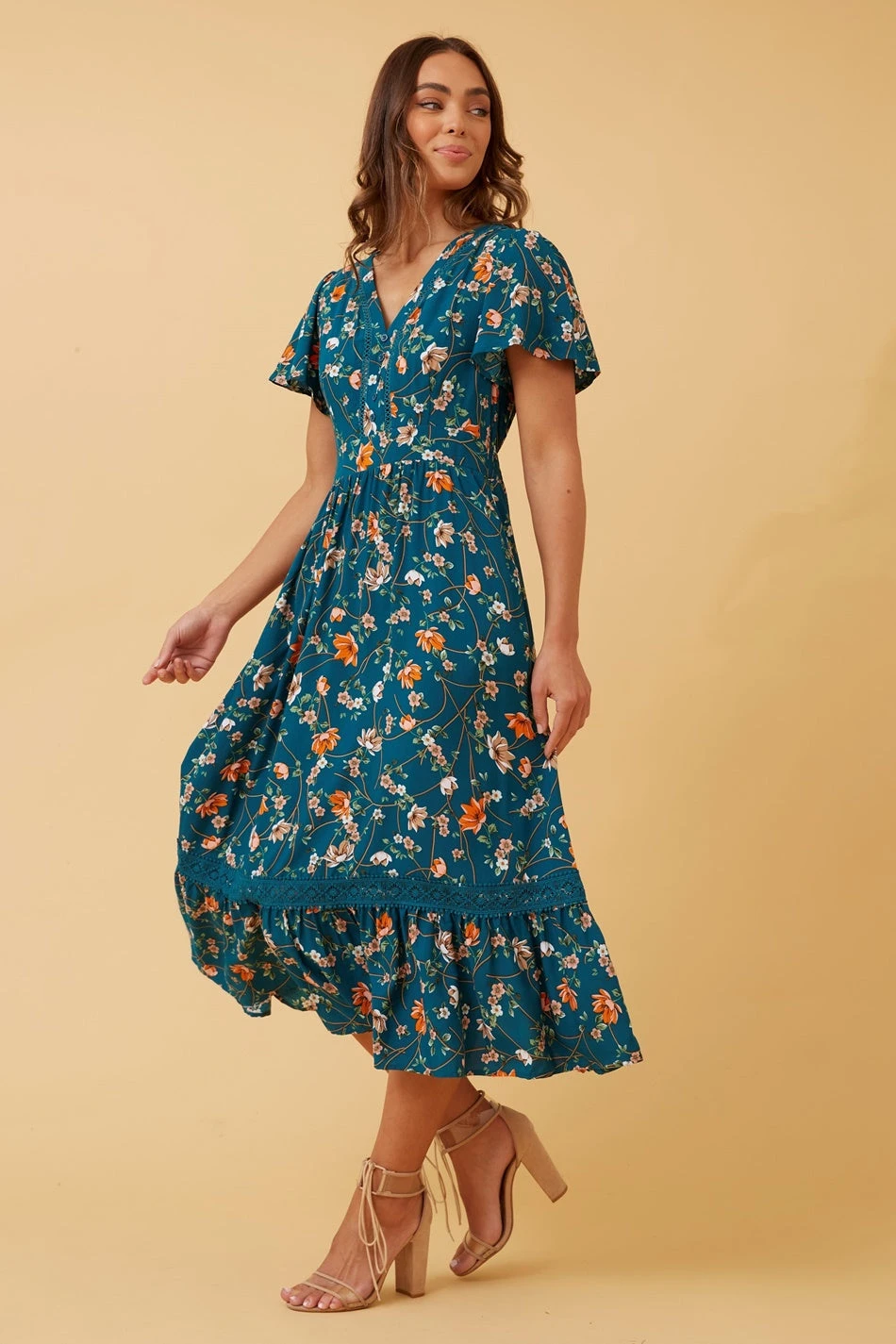 SOLANA FLORAL BOHO MIDI DRESS 8 SOLANA FLORAL BOHO MIDI DRESS - Image 6