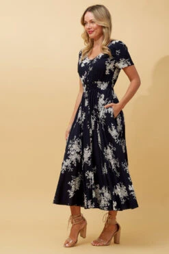 MEGAN FLORAL BOHO MIDI DRESS -Printedcarpetus d9434cdbc79412f0083e01b813b29449