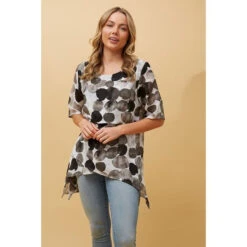DOUBLE LAYER ASYMMETRICAL HEM TOP -Printedcarpetus da61e3c733b5081e172bcde7d22d39e7