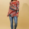 BOBBI ZIG ZAG PRINT DOUBLE LAYERED TOP -Printedcarpetus dab1a806805ada7f37dc992b2e6ef93a