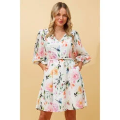 MADDIE FLORAL SHORT DRESS -Printedcarpetus db691d84af30749c441e5ab78f2adf17